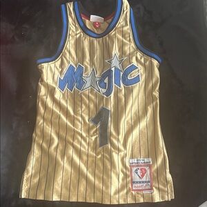 Mitchell & Ness Gold and Blue Magic Jersey